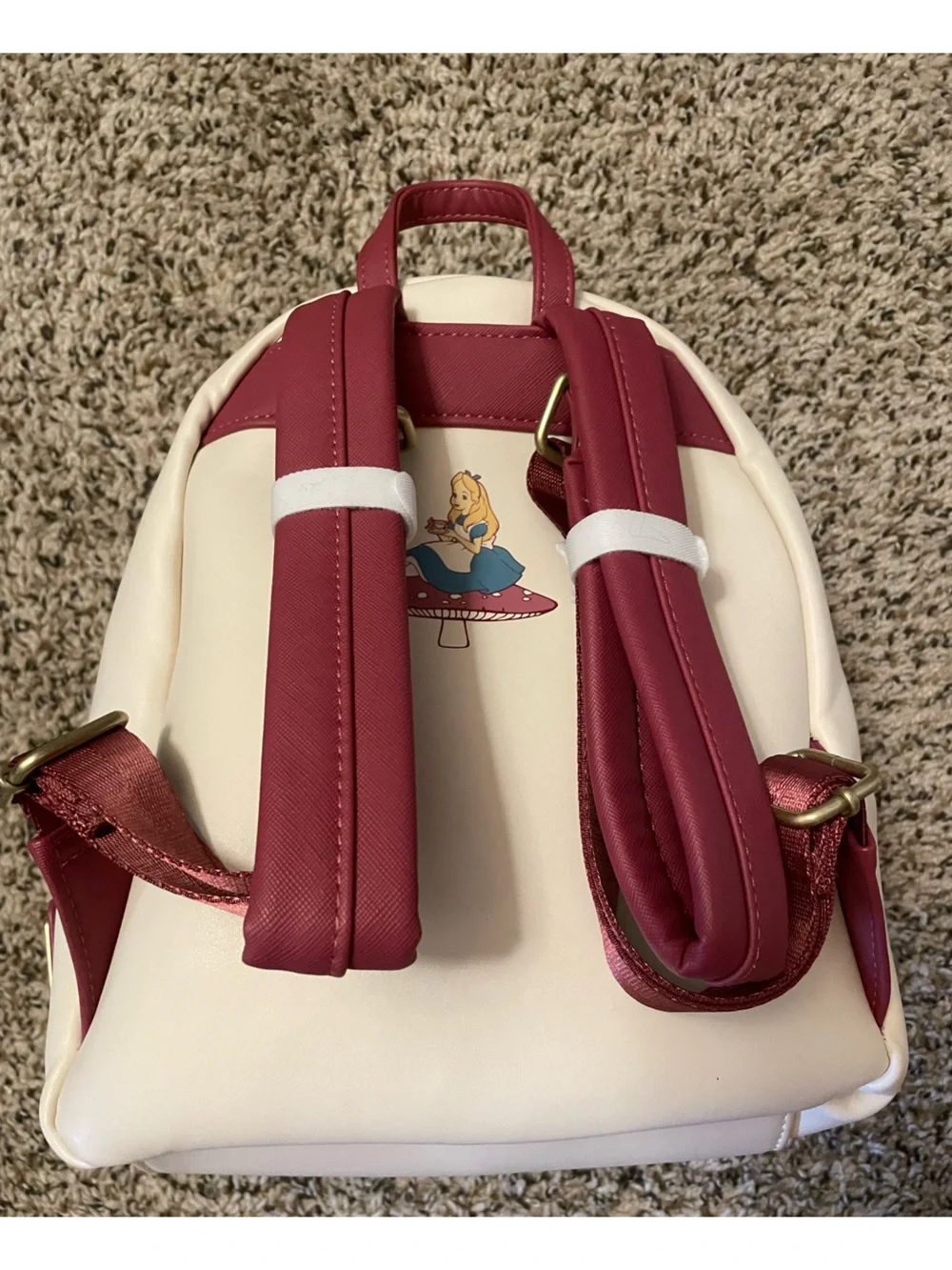 Loungefly Disney Alice in Wonderland Mushroom Tea Party Mini Backpack rare HTF